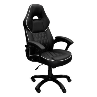 Techni Office Solutions 3.75' Black And White High Back Executive Sport Race Office Chair