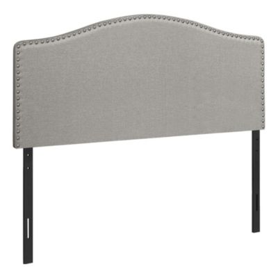 Contemporary Home Living 63"" Upholstered Gray Linen Headboard For Queen-Size Bed