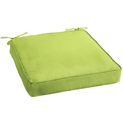 Outdoor Living And Style 20"" Lime Green Square Home Collections Sunbrella Indoor And Outdoor Single Chair Cushion