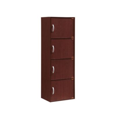Contemporary Home Living 47.25"" Mahogany Brown Multi-Purpose Bookcase With Doors