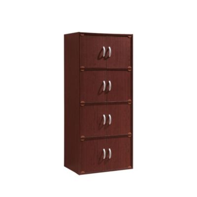 Contemporary Home Living 54"" Mahogany Brown Multi-Purpose Bookcase Cabinet With Doors