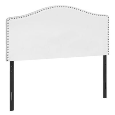 Contemporary Home Living 57.25"" Upholstered White Leather-Look Headboard For Full-Size Bed