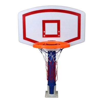 Swim Central 24"" White And Blue Water Sports Jammin Basketball Poolside Above-Ground Swimming Pool Game
