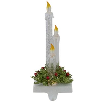 Northlight 9"" Battery Operated Led Lighted Candle Christmas Stocking Holder