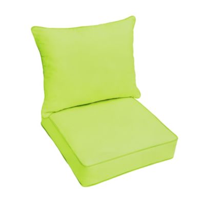 Outdoor Living And Style Set Of 2 Lime Green Sunbrella Indoor And Outdoor Deep Seating Pillow And Cushion Chair 25