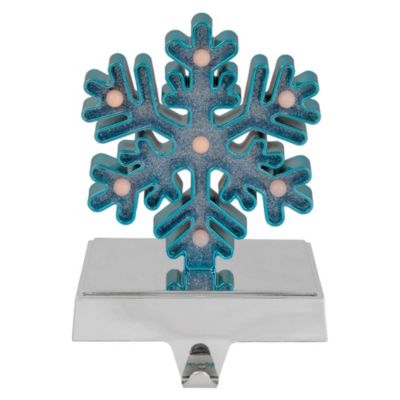 Northlight Blue And Silver Led Lighted Snowflake Christmas Stocking Holder 7