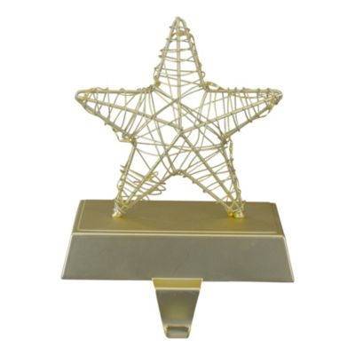 Northlight 7"" Led Lighted Gold Wired Star Christmas Stocking Holder