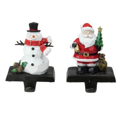Northlight Set Of 2 Santa And Snowman Christmas Stocking Holders 7