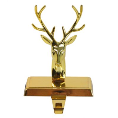 Northlight 8""shiny Gold Metal Deer Christmas Stocking Holder