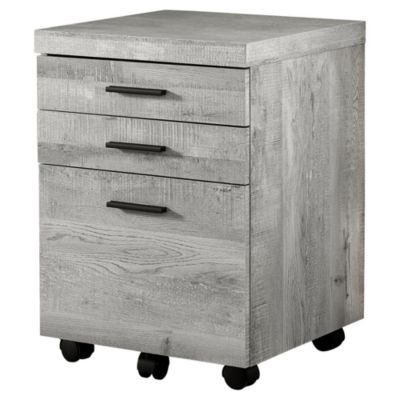 Contemporary Home Living 25.25"" Charcoal Gray Contemporary Rectangular Filing Cabinet With Castors