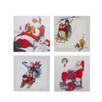 Northlight Set Of 4 Norman Rockwell Classic Christmas Scene Canvas Prints
