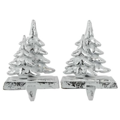 Northlight Set Of 2 Silver Christmas Tree Stocking Holders 5.75
