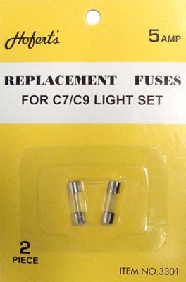 Hofert Set Of 5 Clear Replacement Fuses For C7 Or C9 Light Strings - 5 Amps