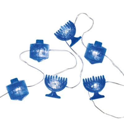 Rite Lite 20 Battery Operated Blue Micro Led Hanukkah Mini String Lights - 6 Ft Silver Wire