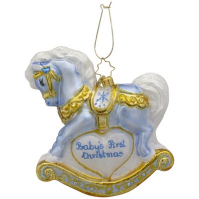 5"" Christopher Radko Baby's First Christmas Foal Glass Ornament #1020687