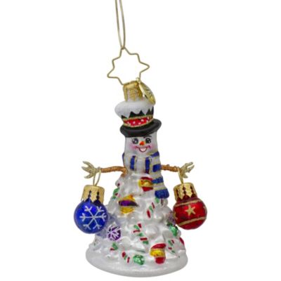 Christopher Radko Quite A Lively Tree Gem Snowman Glass Christmas Ornament 1020648