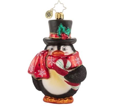 Christopher Radko Flightless Yet Fashionable Penguin Glass Christmas Ornament 1020742