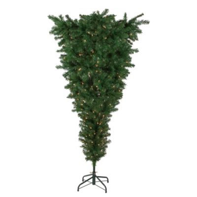 Northlight 7.5' Pre-Lit Green Upside Down Spruce Artificial Christmas Tree Clear Lights