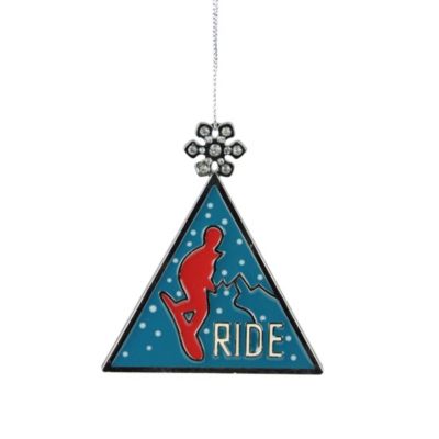 Midwest 3.75"" Red And Blue Ride Ski Triangular Charm Christmas Ornament