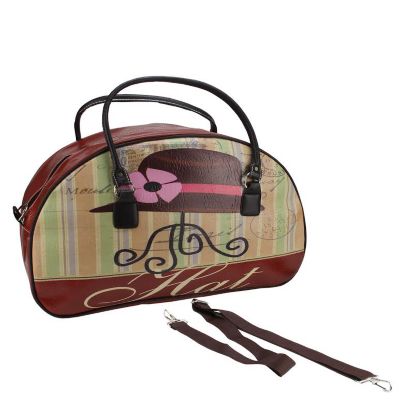 Northlight 20"" Decorative Vintage-Style Hat Theme Travel Bag With Handles And Shoulder Strap