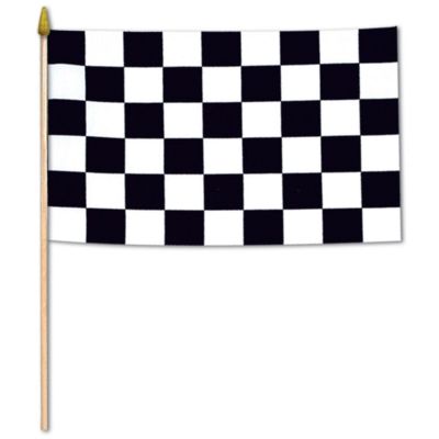 Beistle Club Pack Of 12 Black And White Checkered Flag Party Decorations 10.5