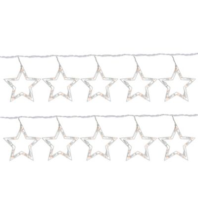 Northlight 100 Clear Twinkling Star Icicle Christmas Lights - 10.1 Ft White Wire