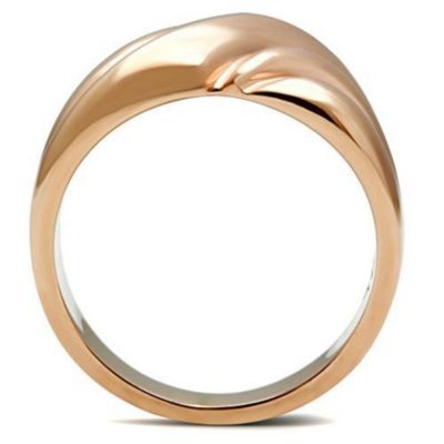 3-Piece Women's Rose Gold IP Stainless Steel Wedding Ring Set with Cubic  Zirconia, Size 10