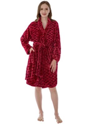 Pavilia Women's L/xl Short Fleece Robe