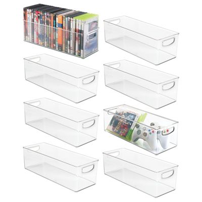 mDesign Plastic Video Game Storage Organizer Bin with Handles - 8 Pack -  Clear, 8 - Kroger