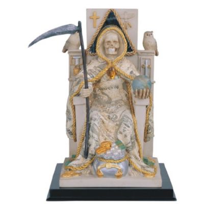 Fc Design 10""h Santa Muerte With Money Robe Statue Our Lady Of The Holy Death Seated Religious Figurine