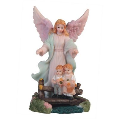Fc Design 5""h Pink Guardian Angel With Children Statue Holy Figurine Religious Decoration