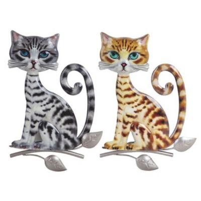 Fc Design 2-Pc Grey Tabby And Orange Tabby Cat Wall Plaque 9""w Ornament Decoration