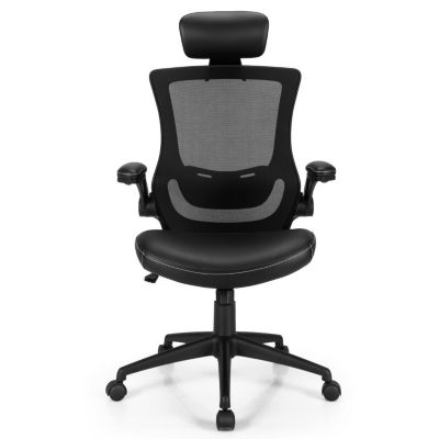 Slickblue High-Back Executive Chair With Adjustable Lumbar Support And Headrest-Black