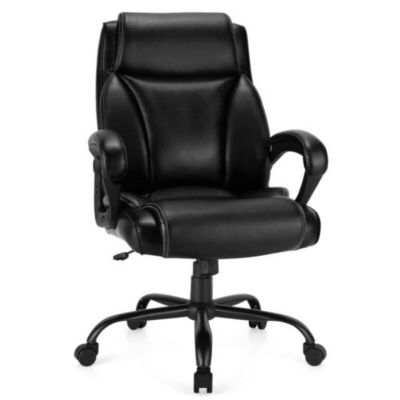 Slickblue 400 Pounds Big And Tall Adjustable High Back Leather Office Chair Task Chair