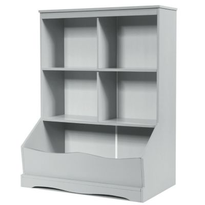 Slickblue 3-Tier Children's Multi-Functional Bookcase Toy Storage Bin Floor Cabinet