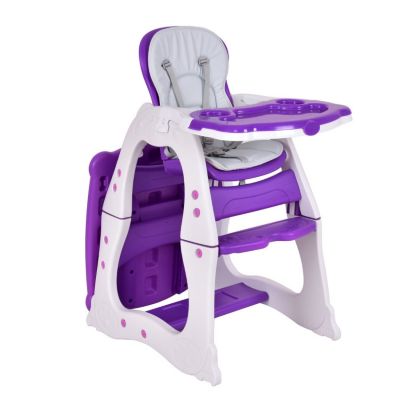 Slickblue 3 In 1 Infant Table And Chair Set Baby High Chair, Purple, 0 -  746644065776