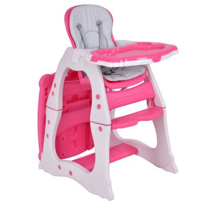 Slickblue 3 In 1 Infant Table And Chair Set Baby High Chair, Pink, 0 -  746644065769