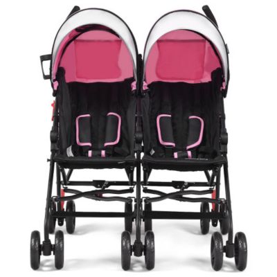Slickblue Foldable Twin Baby Double Stroller Ultralight Umbrella Kids Stroller