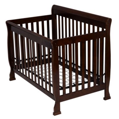 Slickblue Coffee Pine Wood Baby Toddler Bed Convertible Crib