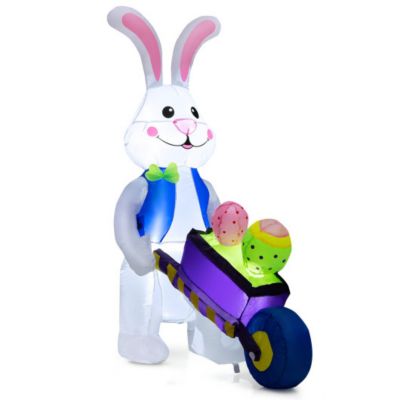Slickblue Inflatable Easter Rabbit Decoration With Pushing Cart