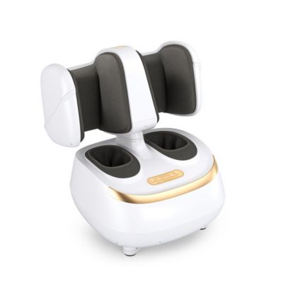 Slickblue 2-In-1 Foot And Calf Massager With Heat Function-White