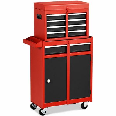Slickblue 2-In-1 Rolling Tool Chest With 5 Sliding Lockable Drawers