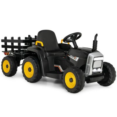 Slickblue 12V Ride On Tractor With 3-Gear-Shift Ground Loader For Kids 3+ Years Old