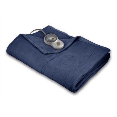 Slickblue Twin Size Quilted Fleece Heated Electric Blanket In Blue Lagoon