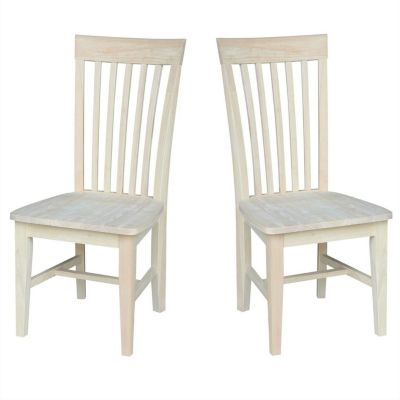 Slickblue Set Of 2 - Mission Style Unfinished Wood Dining Chair With High Back