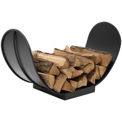 Slickblue 3 Ft. Black Indoor/outdoor Curved Steel Firewood Log Storage Rack