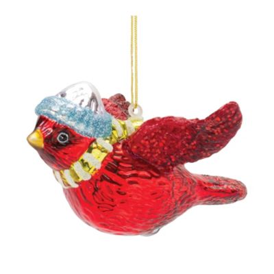 Slickblue Glass Cardinal Bird Ornament (Set Of 6)