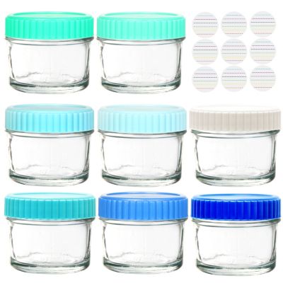 Youngever 8 Sets 4-Compartment Reusable Snack Box Food Containers