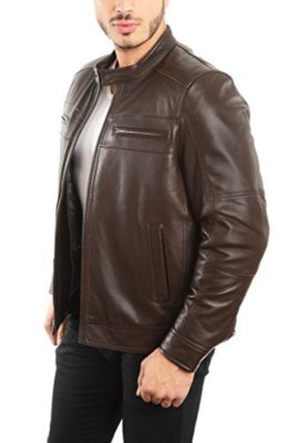 Reed Men's Genuine Lambskin Leather Biker Jacket
