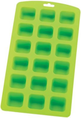 Hic Kitchen Green Silicone Square Shape Ice Cube Tray And Baking Mold - Makes 18 Cubes